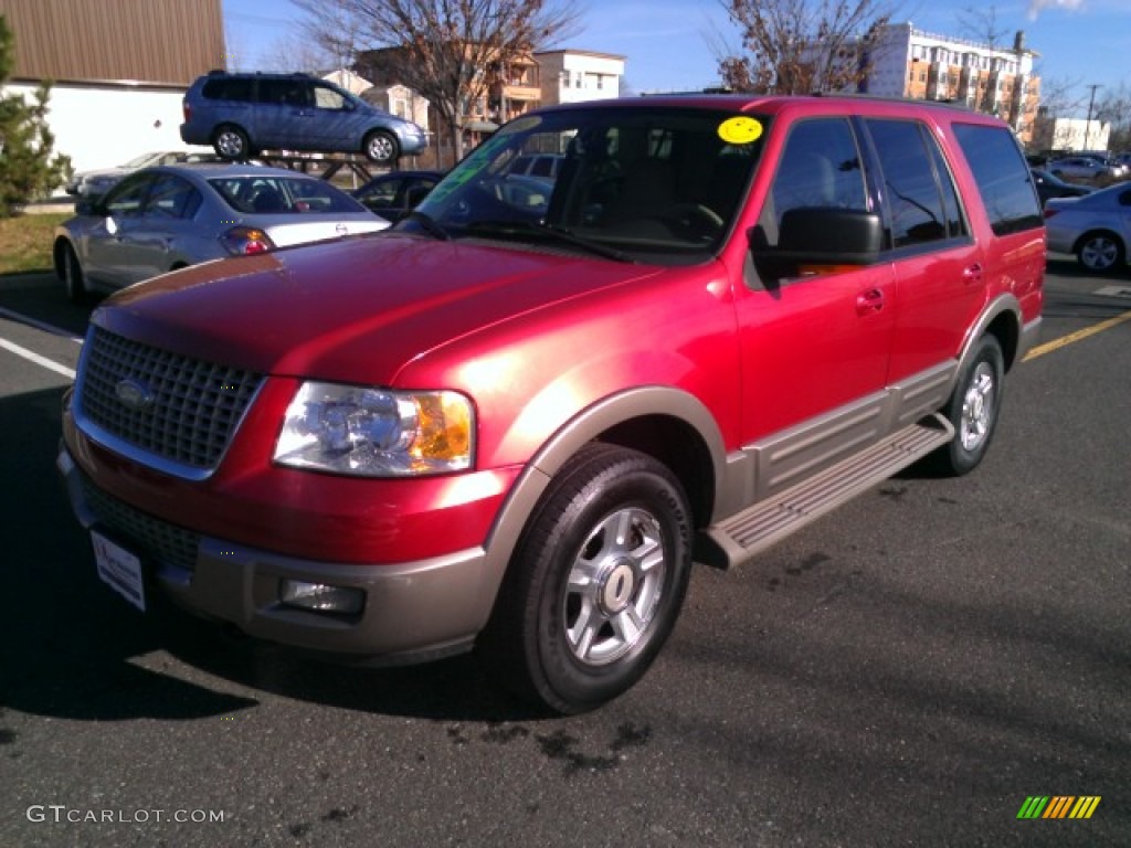 2003 Expedition Eddie Bauer 4x4 - Laser Red Tinted Metallic / Medium Parchment photo #1