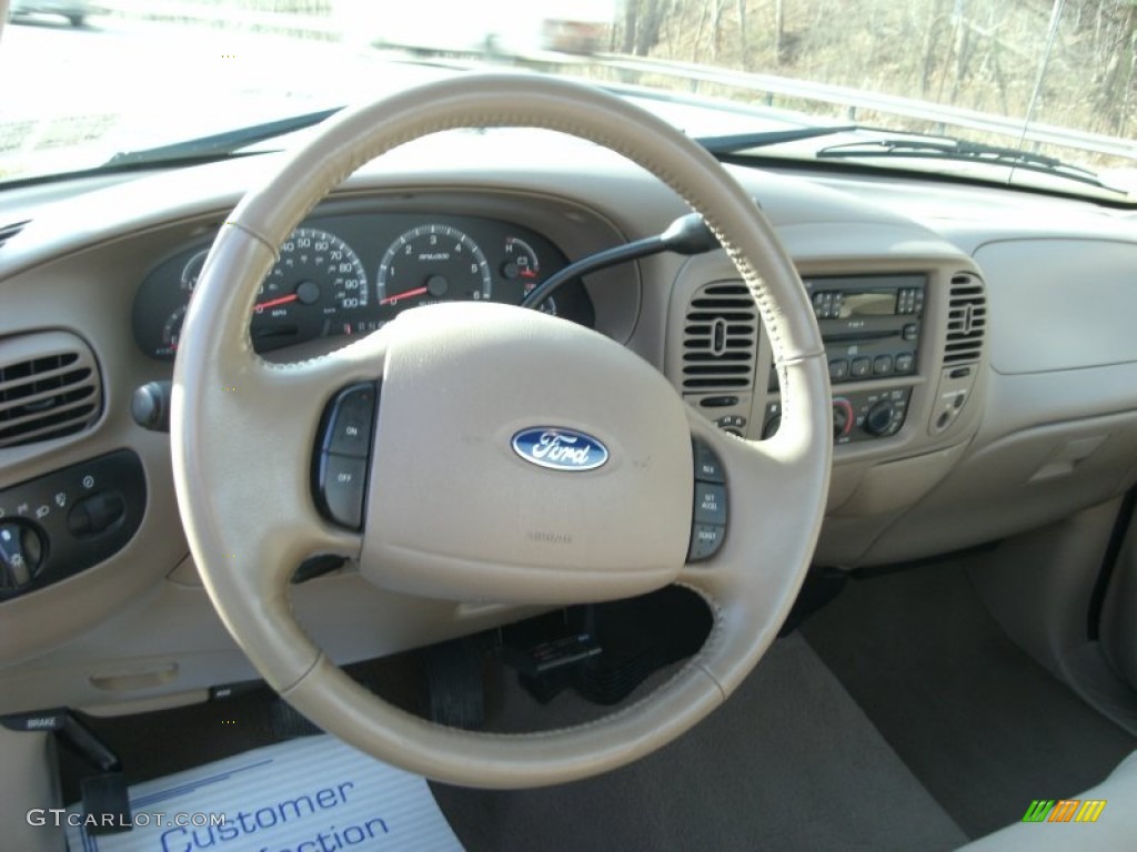 2003 Ford F150 XLT Regular Cab 4x4 Medium Parchment Beige Steering Wheel Photo #74536487
