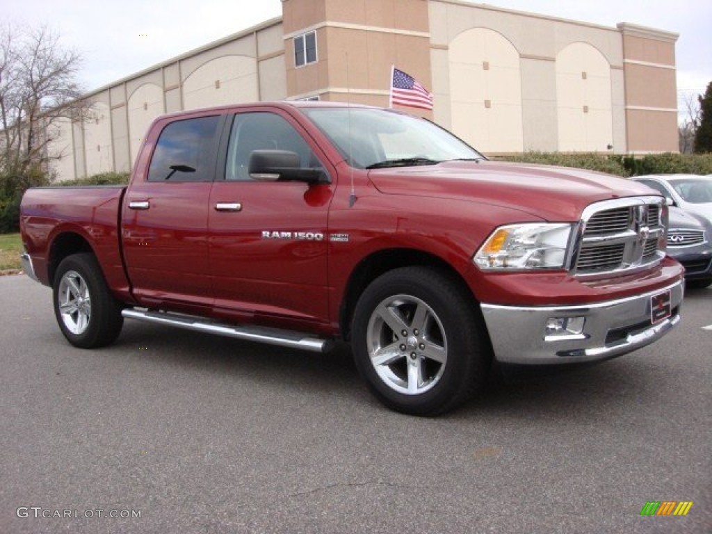2011 Ram 1500 Big Horn Crew Cab 4x4 - Deep Cherry Red Crystal Pearl / Dark Slate Gray/Medium Graystone photo #2