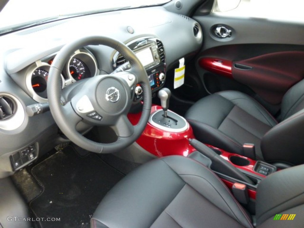 Black/Red/Red Trim Interior 2013 Nissan Juke SL AWD Photo #74539370