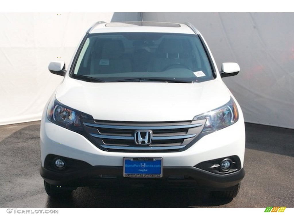 2013 CR-V EX-L - White Diamond Pearl / Beige photo #2