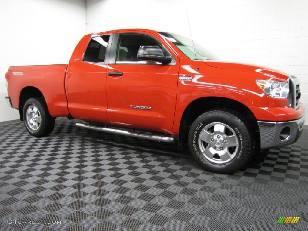 2008 Tundra SR5 Double Cab 4x4 - Radiant Red / Beige photo #3