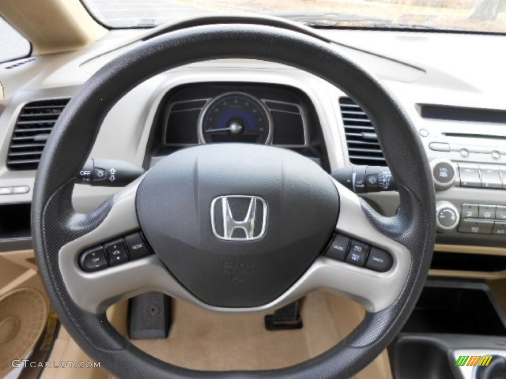 2007 Honda Civic EX Sedan Ivory Steering Wheel Photo #74552739