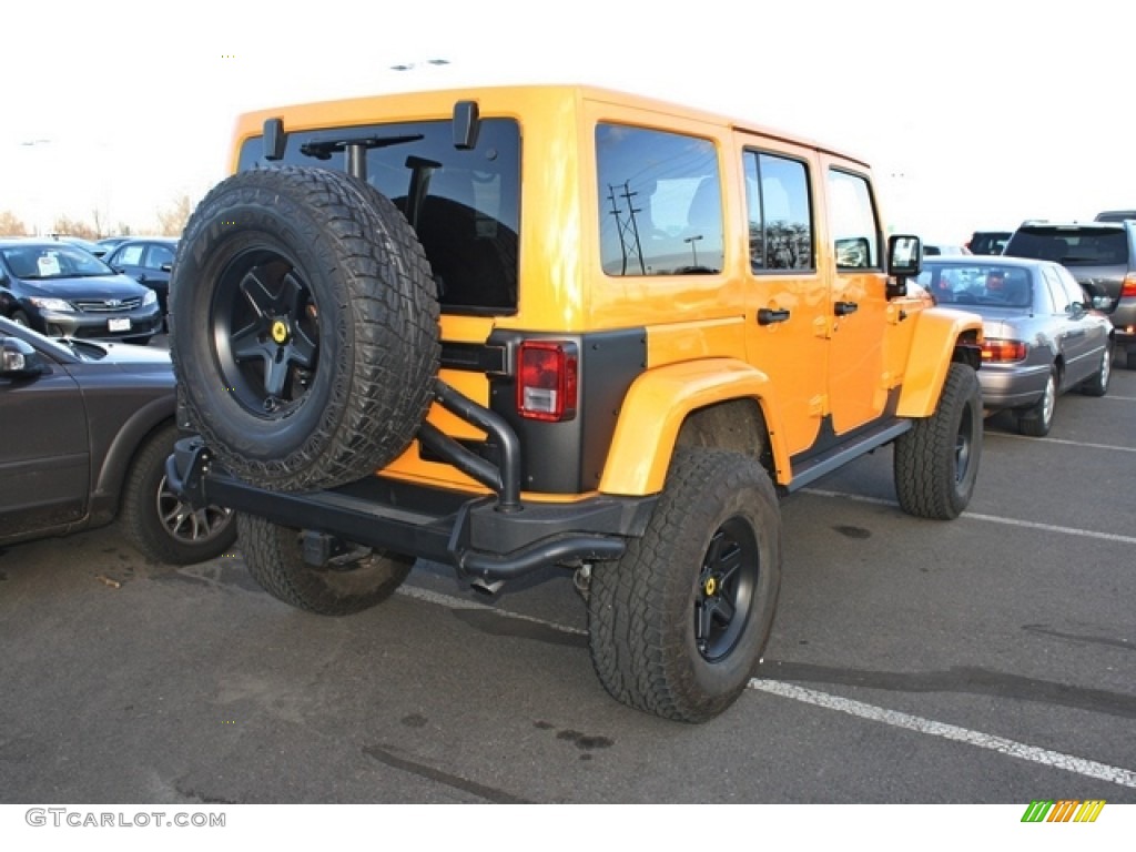 Dozer Yellow 2012 Jeep Wrangler Unlimited Rubicon 4x4 Exterior Photo #74553126