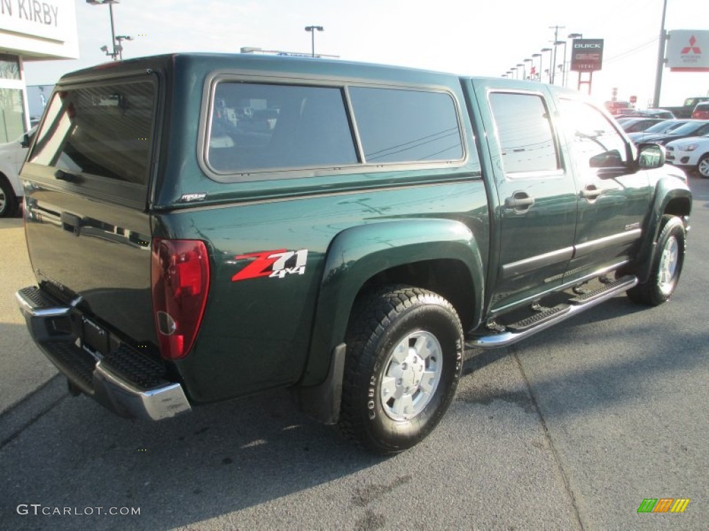 2005 Colorado LS Crew Cab 4x4 - Dark Green Metallic / Sport Pewter photo #7