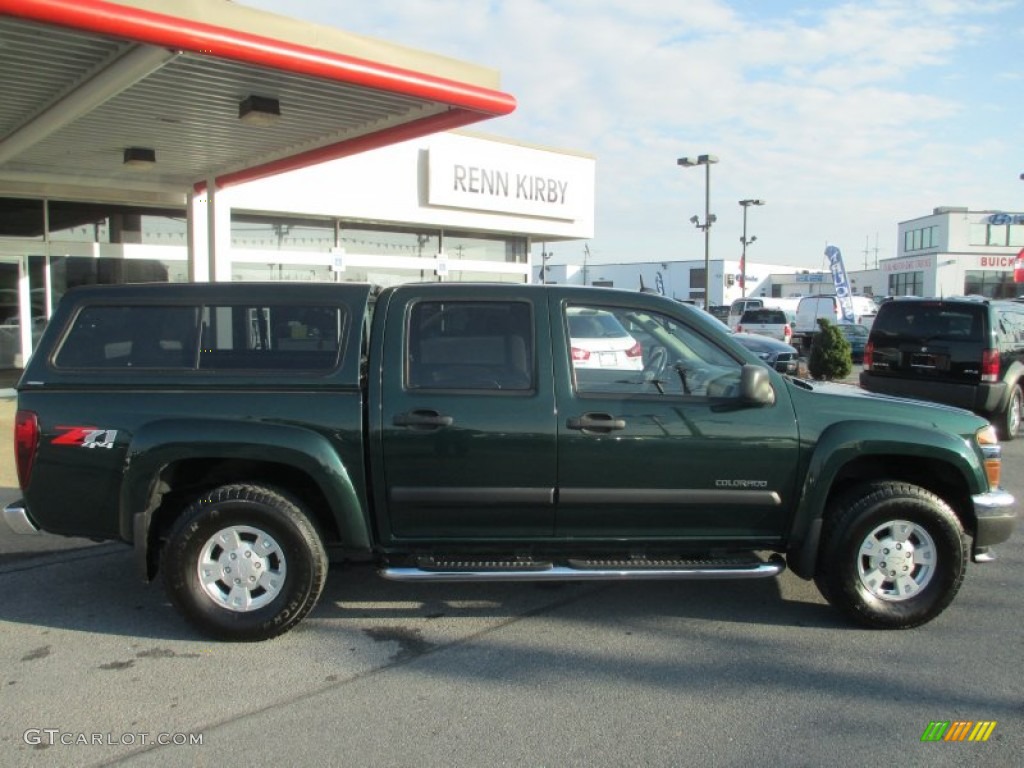 2005 Colorado LS Crew Cab 4x4 - Dark Green Metallic / Sport Pewter photo #8