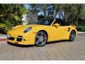 2009 Speed Yellow Porsche 911 Turbo Cabriolet  photo #3