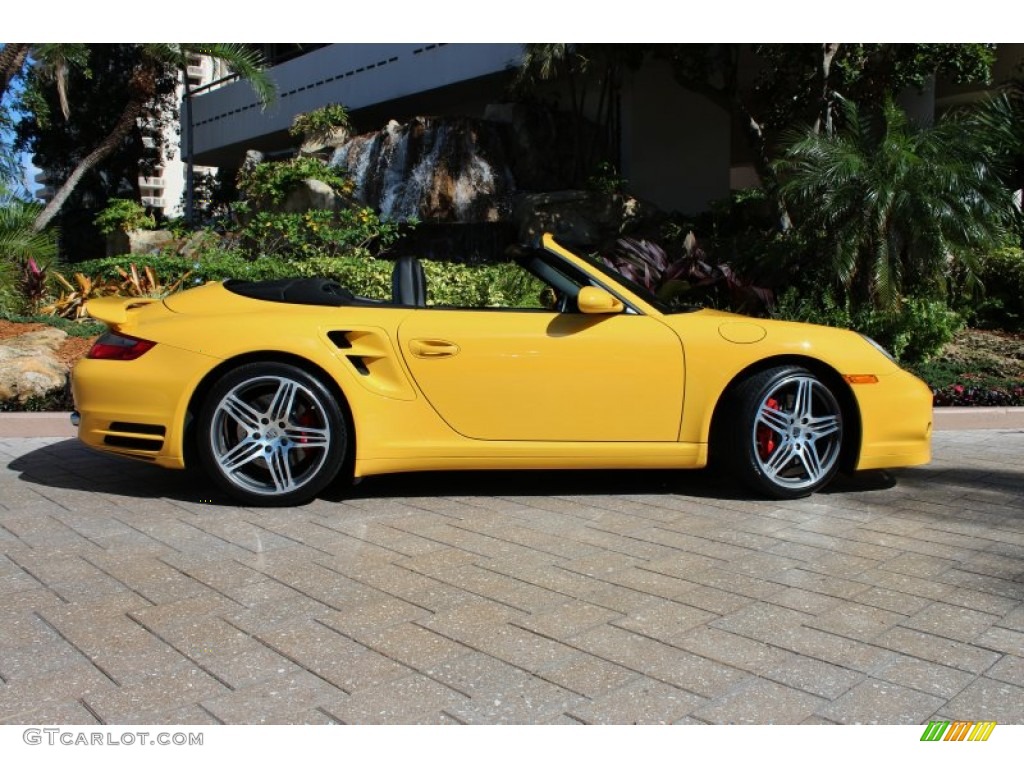 Speed Yellow 2009 Porsche 911 Turbo Cabriolet Exterior Photo #74559316