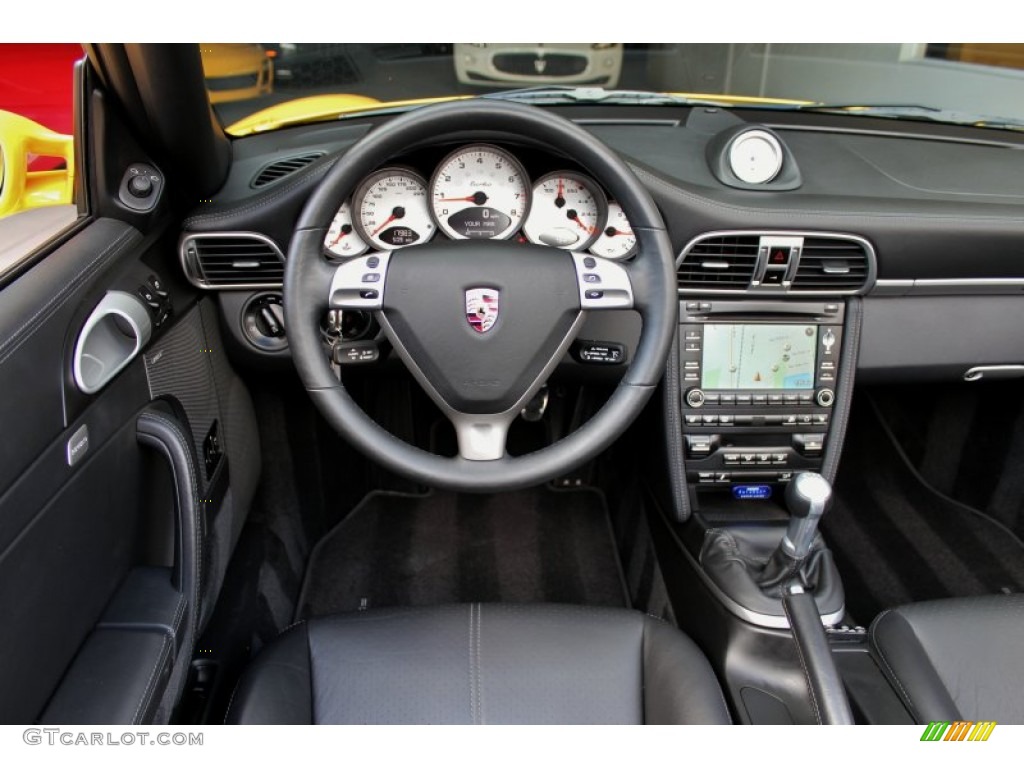 2009 Porsche 911 Turbo Cabriolet Black Dashboard Photo #74559584