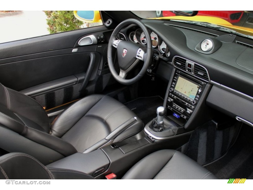 2009 Porsche 911 Turbo Cabriolet Black Dashboard Photo #74559648