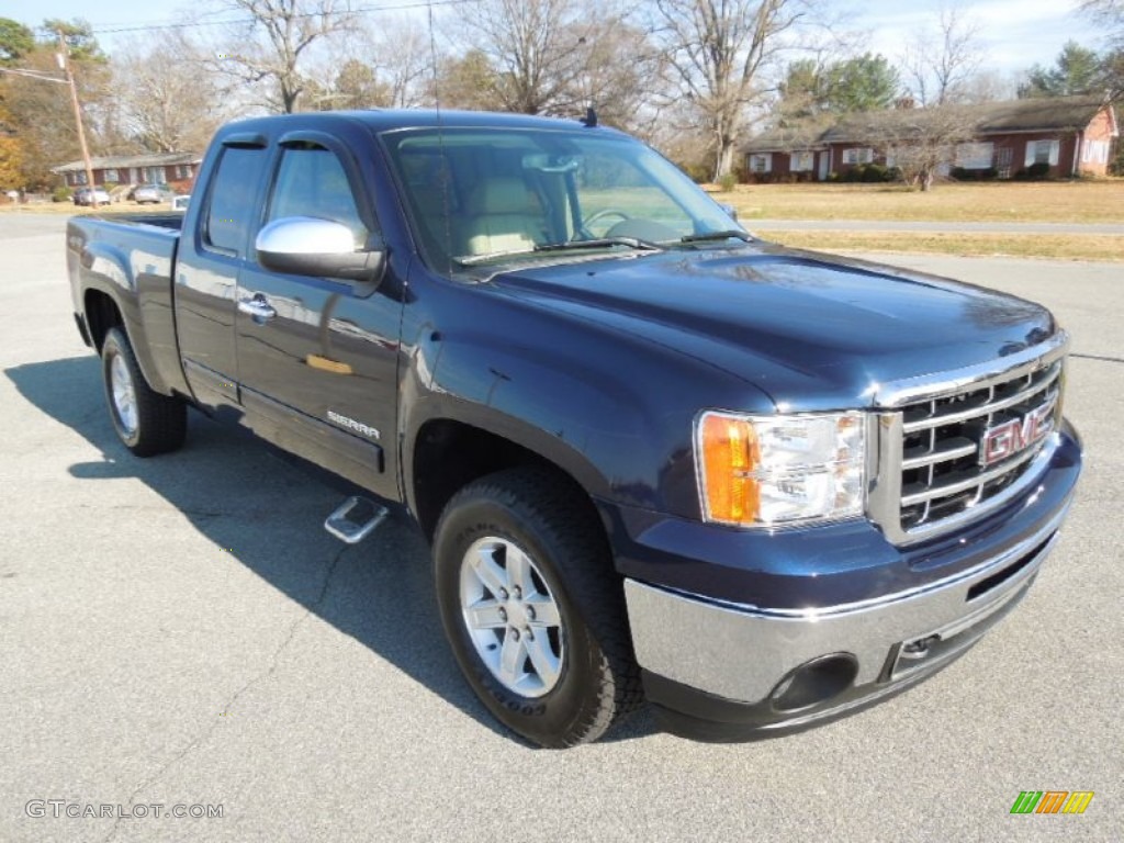 Midnight Blue Metallic 2011 GMC Sierra 1500 SLT Extended Cab 4x4 Exterior Photo #74563728