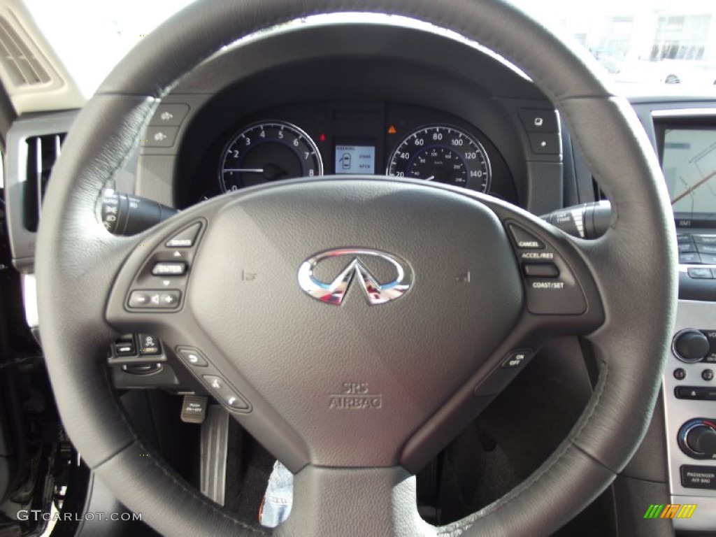2013 Infiniti G 37 Convertible Graphite Steering Wheel Photo #74564349