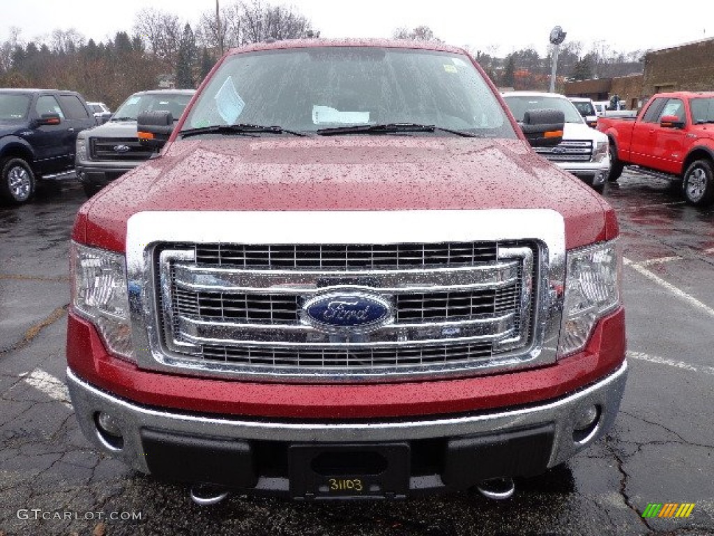 2013 F150 XLT SuperCrew 4x4 - Ruby Red Metallic / Steel Gray photo #6