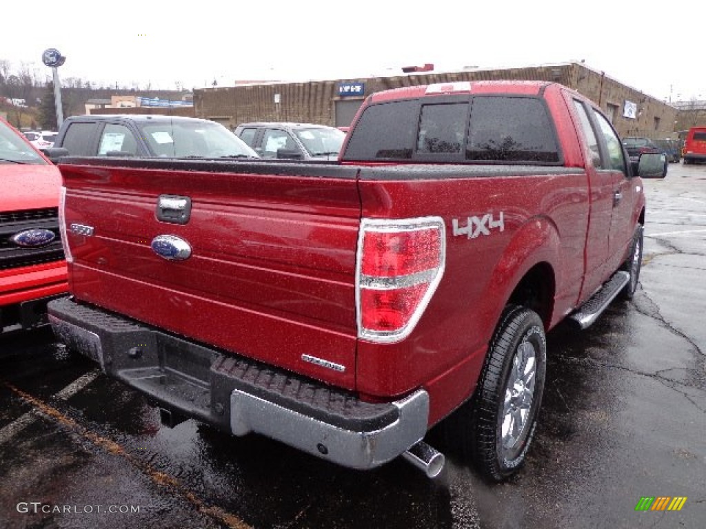 2013 F150 XLT SuperCab 4x4 - Ruby Red Metallic / Steel Gray photo #2