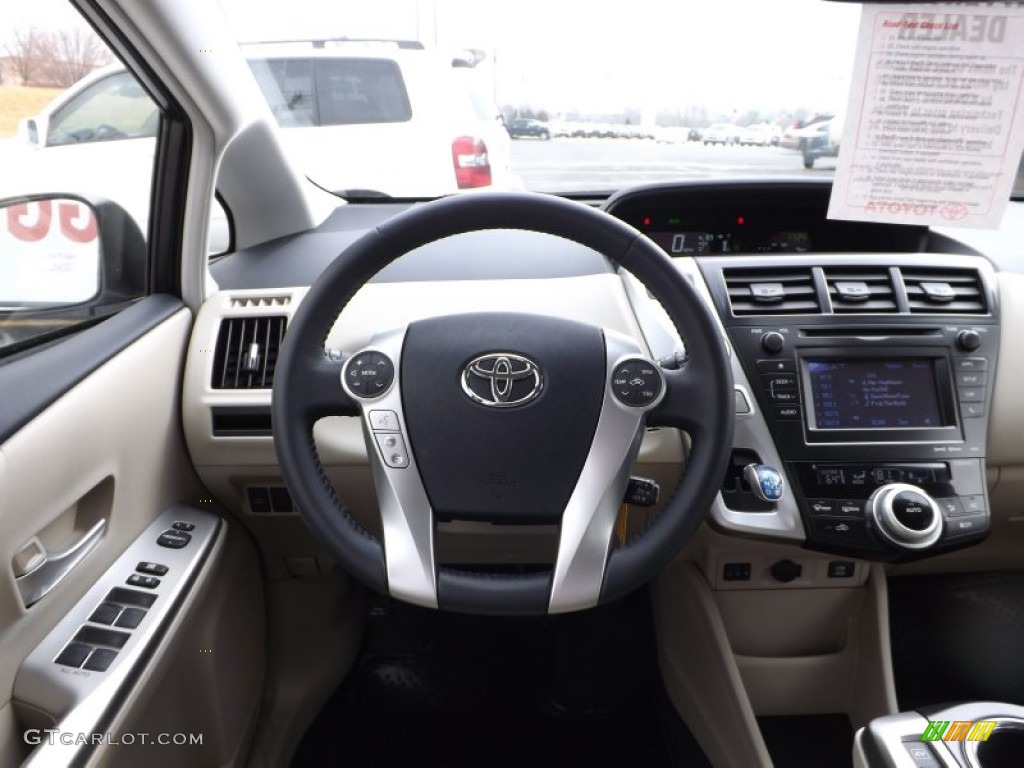 2013 Toyota Prius v Five Hybrid Bisque Dashboard Photo #74566545