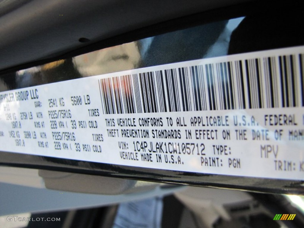 2012 Jeep Liberty Sport Color Code Photos