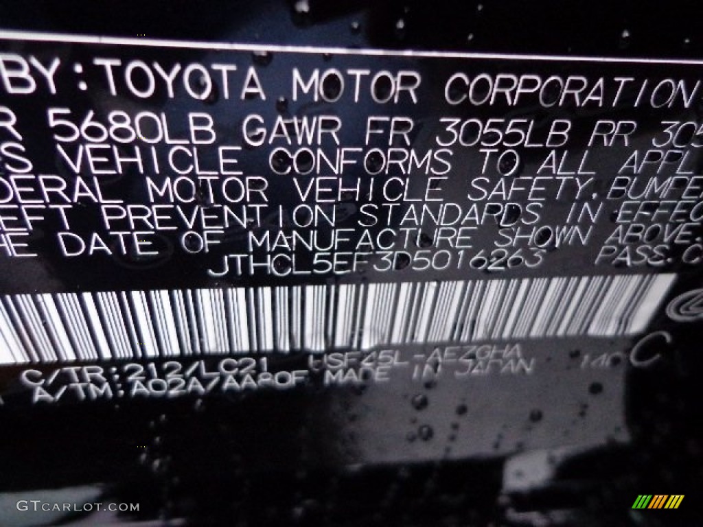 2013 LS Color Code 212 for Obsidian Black Photo #74567594