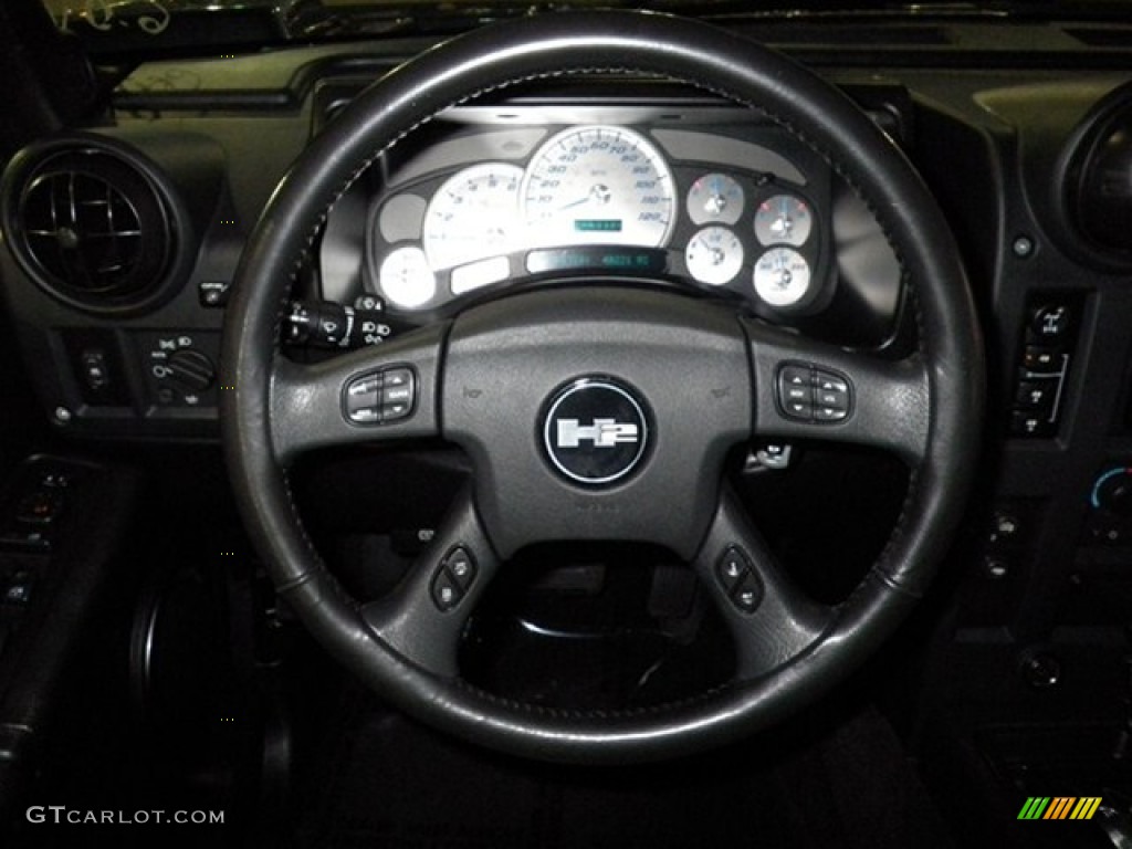 2005 Hummer H2 SUT Ebony Black Steering Wheel Photo #74568296