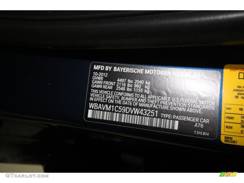 2013 X1 Color Code A76 for Deep Sea Blue Metallic Photo #74573966