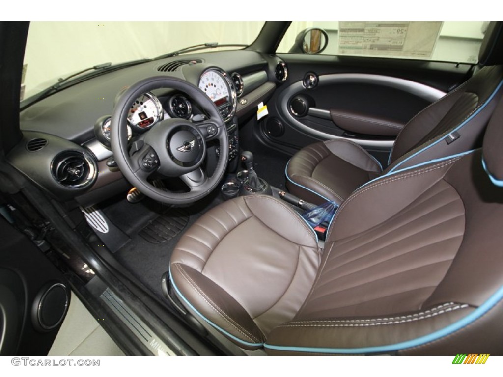 Dark Truffle Lounge Leather Interior 2013 Mini Cooper S Convertible Highgate Package Photo #74574899