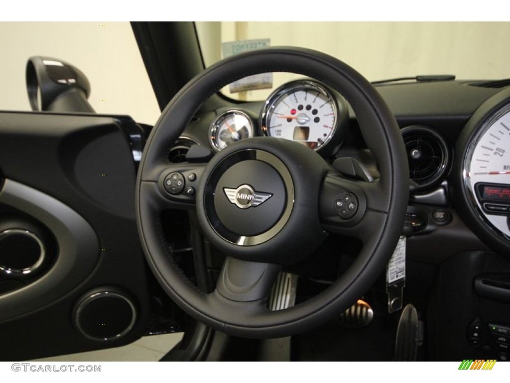 2013 Mini Cooper S Convertible Highgate Package Dark Truffle Lounge Leather Steering Wheel Photo #74575353