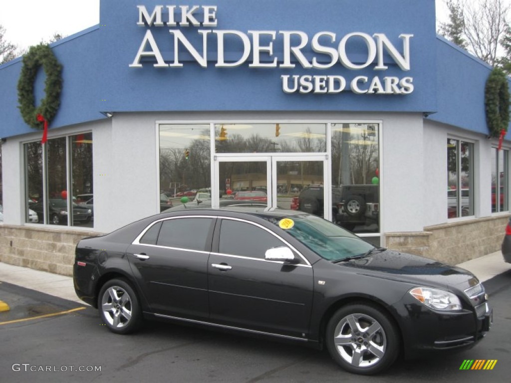 2008 Malibu LT Sedan - Black Granite Metallic / Titanium Gray photo #1