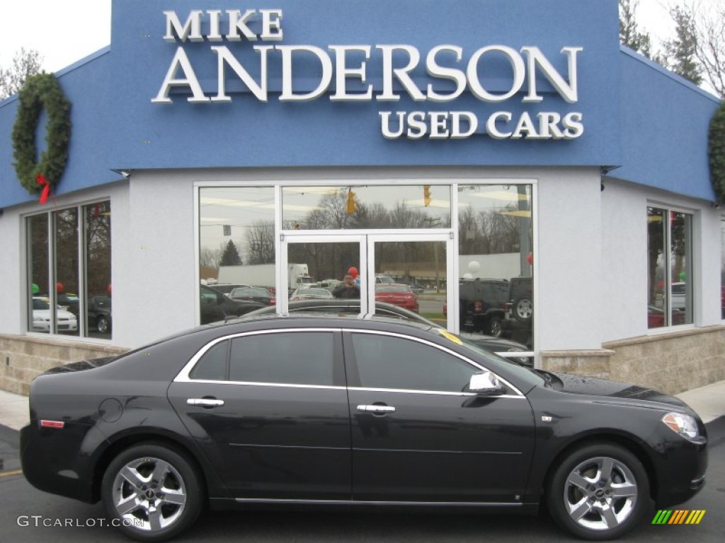 2008 Malibu LT Sedan - Black Granite Metallic / Titanium Gray photo #2