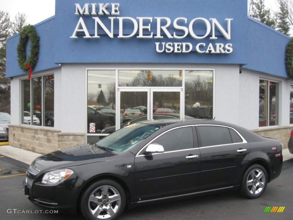 2008 Malibu LT Sedan - Black Granite Metallic / Titanium Gray photo #3
