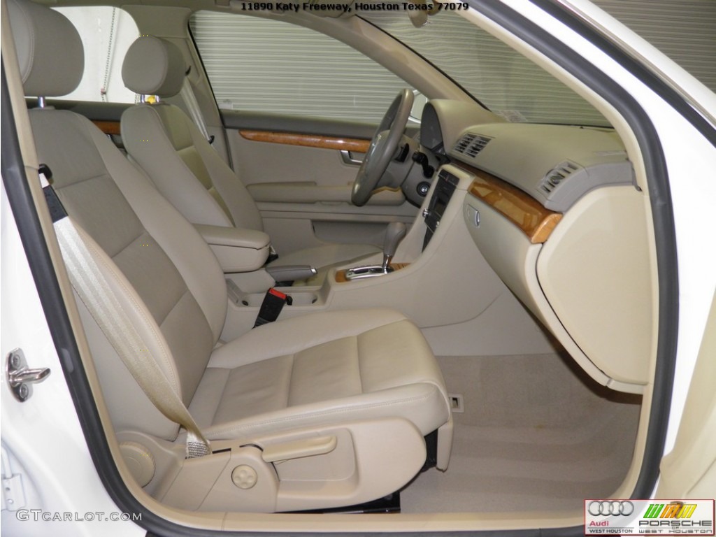 2008 A4 2.0T Sedan - Ibis White / Beige photo #20