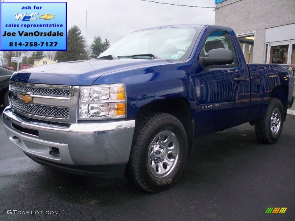 2013 Silverado 1500 LS Regular Cab 4x4 - Blue Topaz Metallic / Dark Titanium photo #1