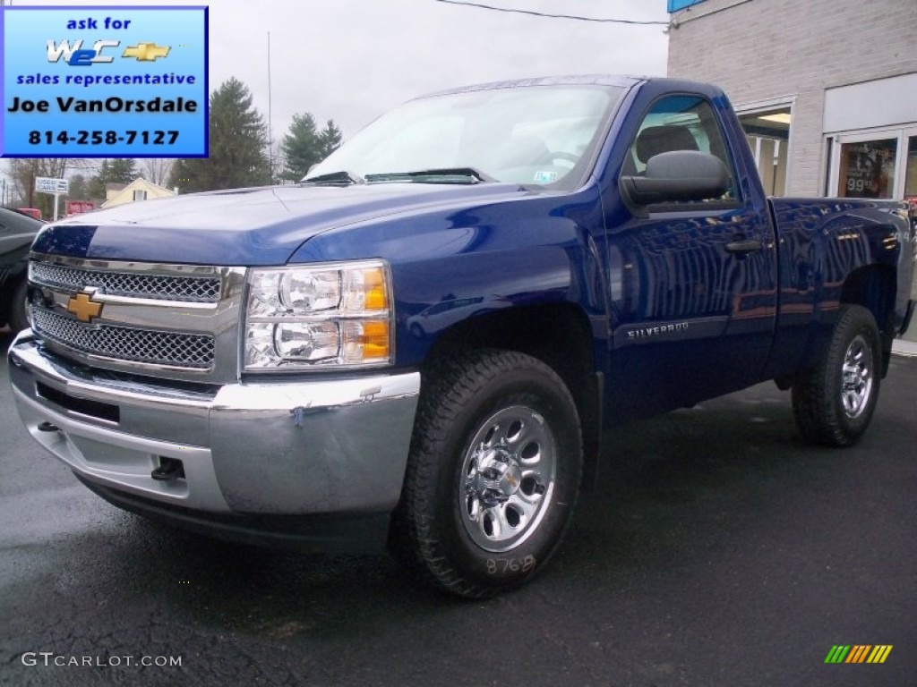 2013 Silverado 1500 LS Regular Cab 4x4 - Blue Topaz Metallic / Dark Titanium photo #1