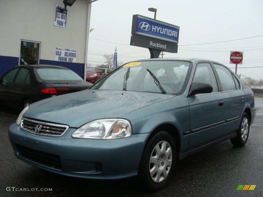 2000 Civic LX Sedan - Iced Teal Pearl / Gray photo #1