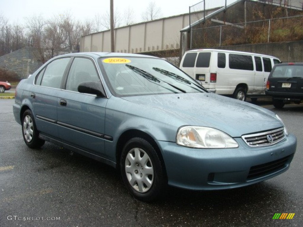 2000 Civic LX Sedan - Iced Teal Pearl / Gray photo #3