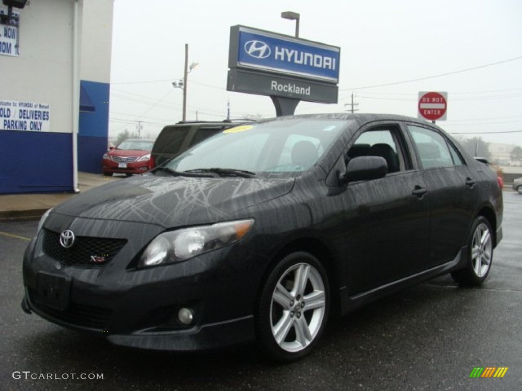 2009 Corolla XRS - Black Sand Pearl / Dark Charcoal photo #1