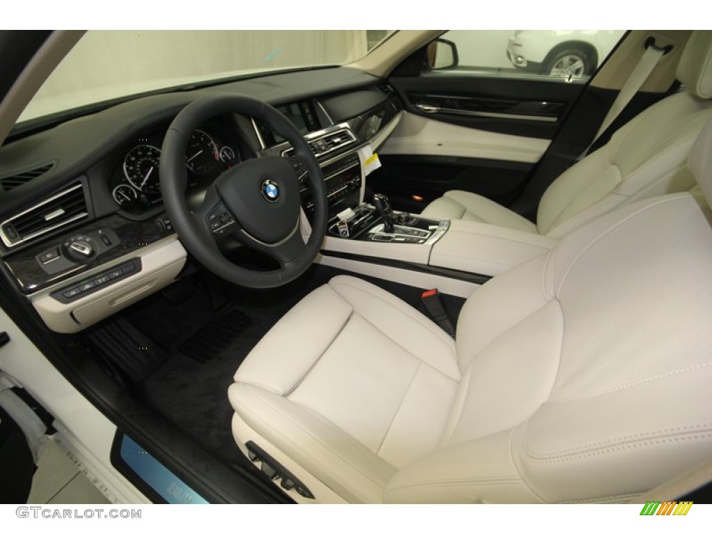 Ivory White/Black Interior 2013 BMW 7 Series 750i Sedan Photo #74588733