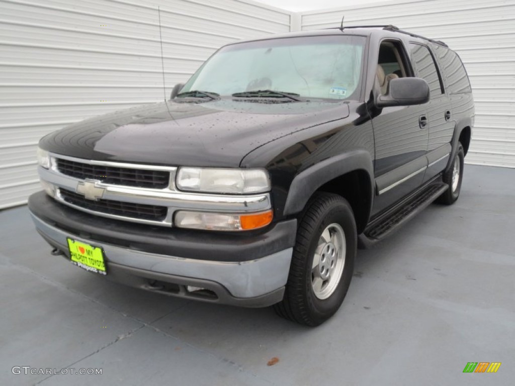 2002 Suburban 1500 LT - Onyx Black / Tan photo #6