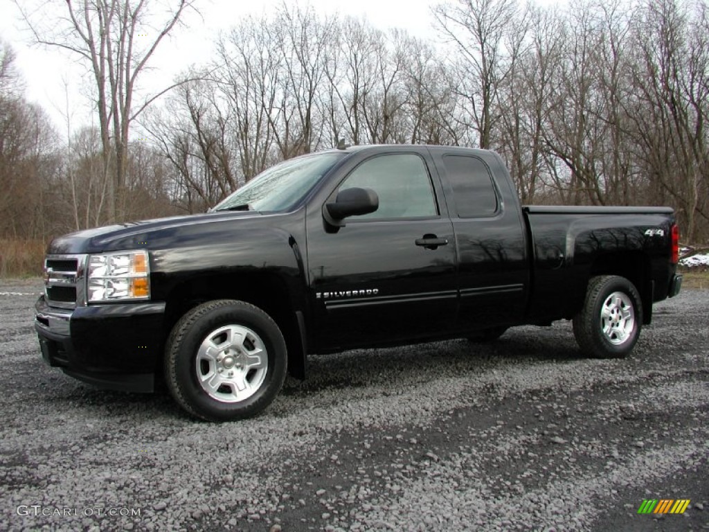 Black Granite Metallic 2009 Chevrolet Silverado 1500 LT Extended Cab 4x4 Exterior Photo #74589973