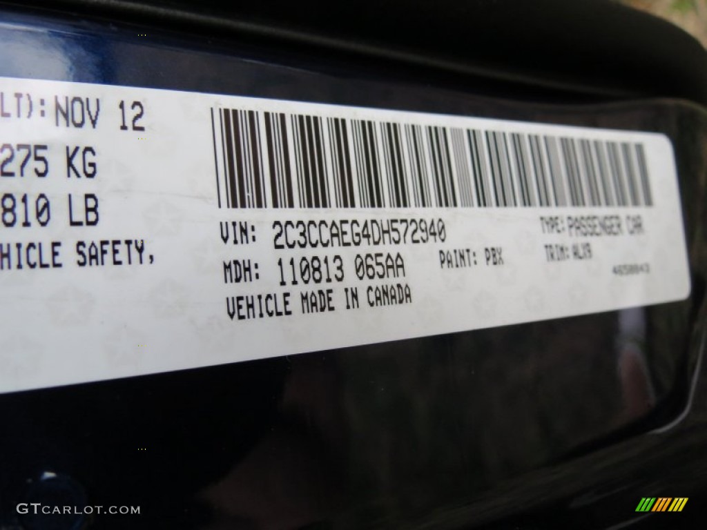 2013 Chrysler 300 C Color Code Photos