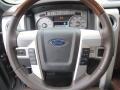 Sienna Brown Leather/Black 2010 Ford F150 Platinum SuperCrew Steering Wheel