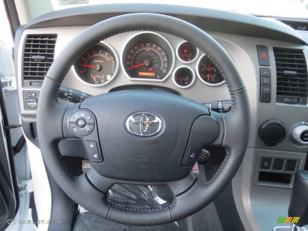 2013 Toyota Sequoia SR5 Black Steering Wheel Photo #74593961