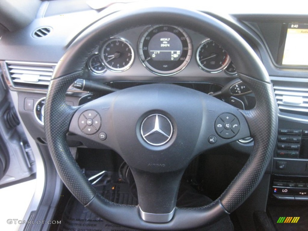 2011 Mercedes-Benz E 350 Sedan Black Steering Wheel Photo #74595016
