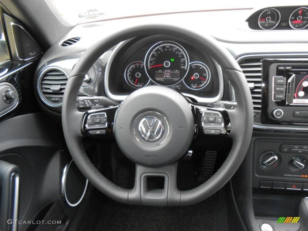 2013 Volkswagen Beetle Turbo Titan Black Steering Wheel Photo #74595563