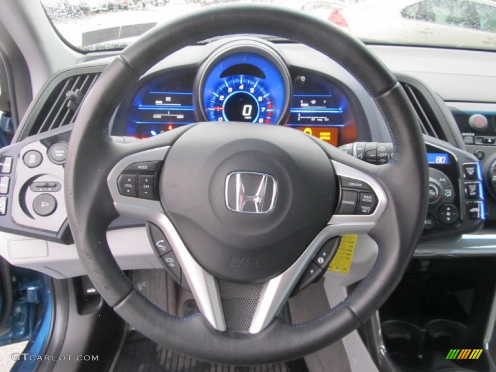 2011 Honda CR-Z EX Sport Hybrid Gray Fabric Steering Wheel Photo #74597267