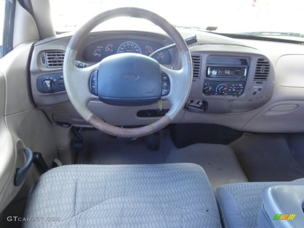 1997 Ford F150 XL Extended Cab Medium Prairie Tan Dashboard Photo #74599557