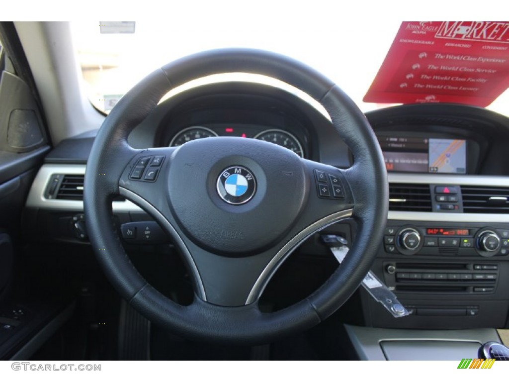 2007 BMW 3 Series 335i Coupe Black Steering Wheel Photo #74599751