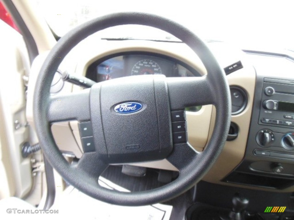 2007 Ford F150 XL Regular Cab 4x4 Tan Steering Wheel Photo #74599973