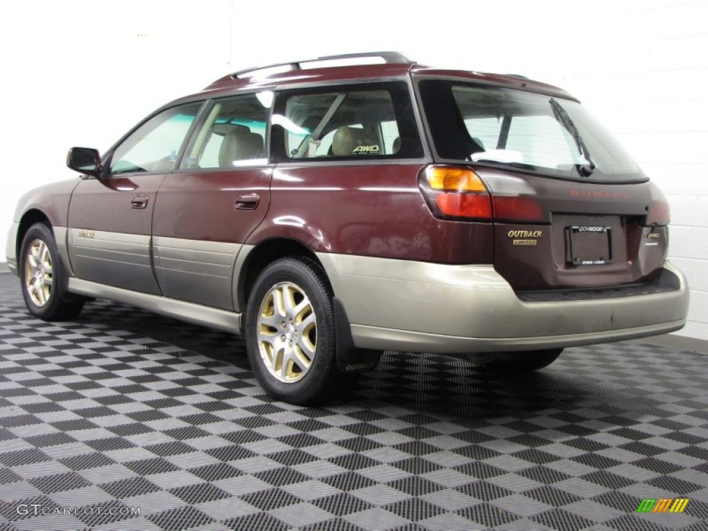 2001 Outback Limited Wagon - Winestone Red Pearl / Beige photo #2