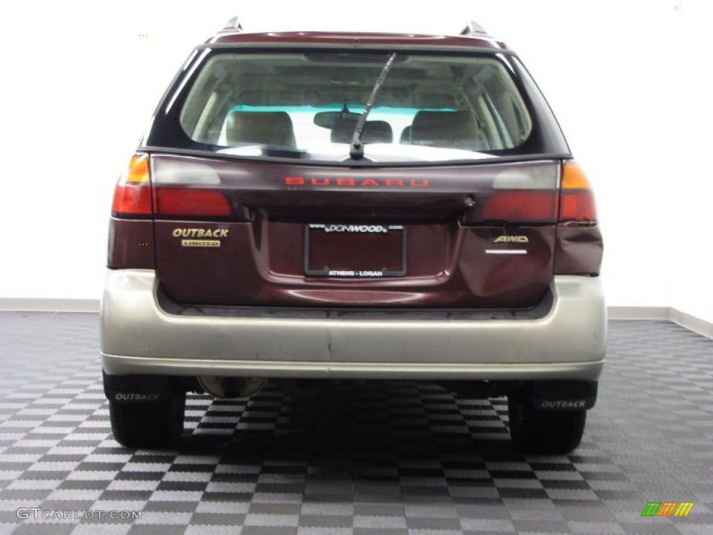 2001 Outback Limited Wagon - Winestone Red Pearl / Beige photo #4