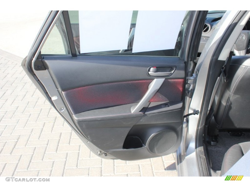 2010 Mazda MAZDA3 MAZDASPEED3 Sport 5 Door Black/Red Door Panel Photo #74601782