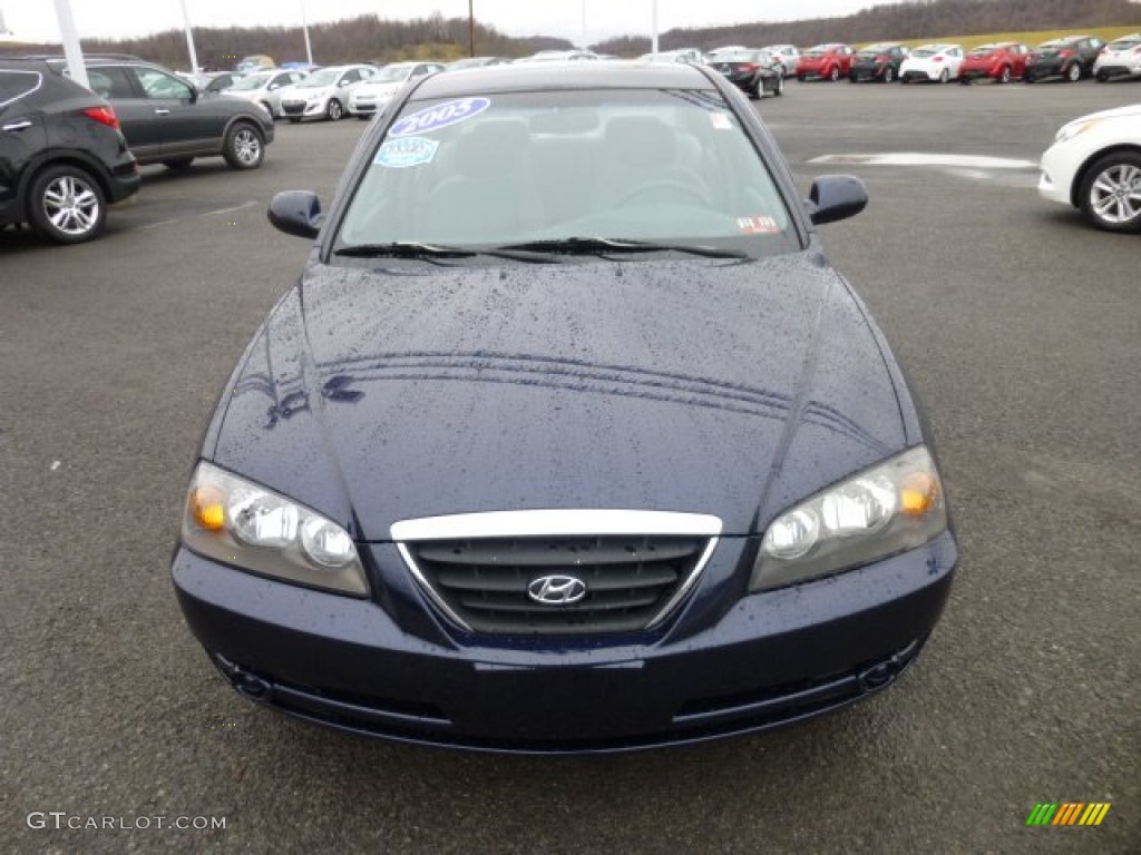 2005 Elantra GLS Sedan - Moonlit Blue / Gray photo #2